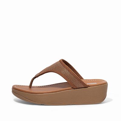 Fitflop Lulu Woven Toe-Post - Sandalen Damen - HellBraun (NTU291438)